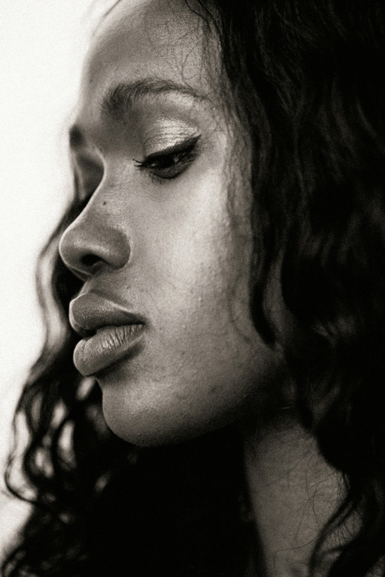 Close-up of oil-balanced skin from B-HIT biotech skincare.