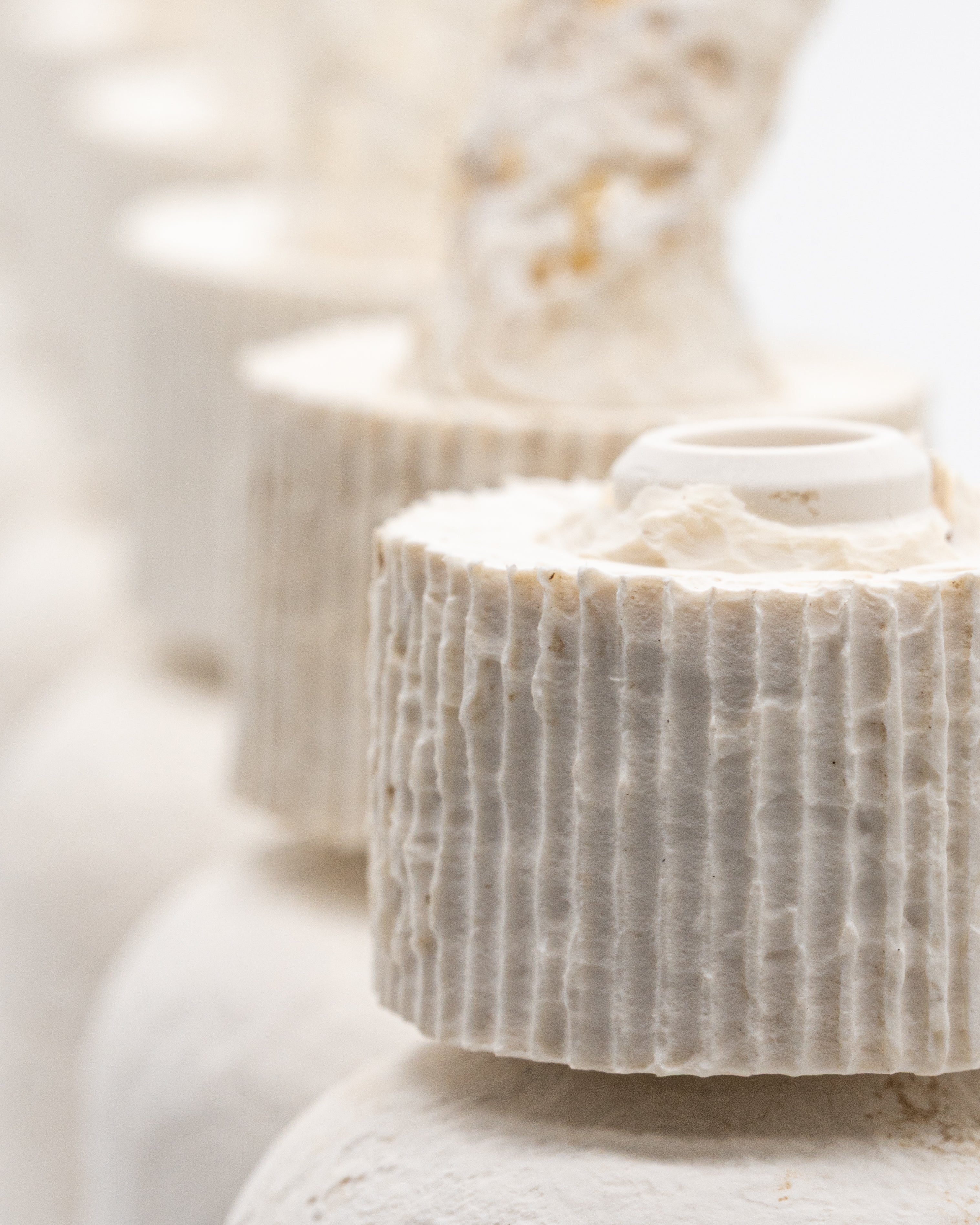 Close-up of shellworks, sustainable biodegradable skincare, zero plastic pacakging returning to nature without trace.